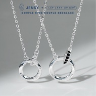Dây Chuyền Đôi Bạc S925 Cao Cấp JENSY "Couple Ring" VCDJ1 Vòng Cổ Đôi Bạc Nam Nữ Tình Yêu