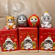 全新Mofusand 鯊魚貓貓新年版達摩不倒翁盲盒blind box
