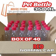 BRCOS 40 PCS (350 mL) Empty Clear Plastic Pet Bottles W/ Transparent Sports Cap Perfect for Dishwash