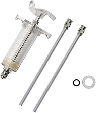 Reusable Industrial Plastic Syringe with 2x 4.8inch/12cm 10Ga Blunt Tip Needle for Refilling Liquid 