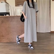 SG Stock Oversized T-shirt Dress Plus Size T Shirt Maxi Dress Korean Style