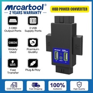 MRCARTOOL 1 ถึง 3 OBD ตัวแปลงพลังงาน 2 พอร์ต USB เร็วชาร์จ 16 Pins OBD2 พอร์ตเอาต์พุตสำหรับพอร์ต OBD