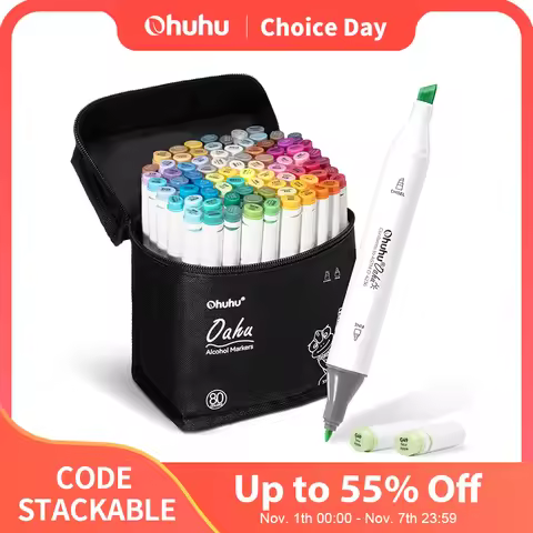 Ohuhu Oahu Marker Pen Alcohol Art Markers Color Marker Set Dual Tips Felt Pen Sketching Drawing Graf