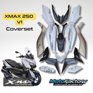 YAMAHA XMAX250 XMAX V1 COVERSET BODY COVER SET MATT PEARL GREY/MATT GOLD new