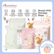 Autumnz Double Zip Lock Breastmilk Storage Bag 3.5oz / 5oz / 7oz (28 bags), Milk Storage Bags