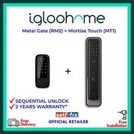 igloohome Bundle - Metal Gate Lock RM2 + Mortise Touch Door Lock MT1 (FREE Delivery + Installation)