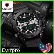 Product details of KADEMAN K806 Fashion Men Digital Watch Leather Strap Dual Display Watch Brand KADEMAN Model K806