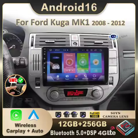 Android 16 Car Radio GPS Carplay 4G Wifi Stereo Video DSP 2k Screen 4G For Ford Kuga MK1 2008-2012 F