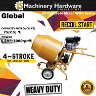 Global 3T Concrete Mixer With Senco 6.5HP Petrol Engine - 6 Months Warranty