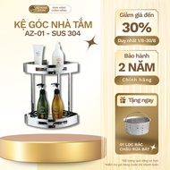 Bathroom Corner Shelf AZ-01, 2-Tier Multi-Purpose Storage, Sus304 Stainless Steel, Bathroom Shelf, 1