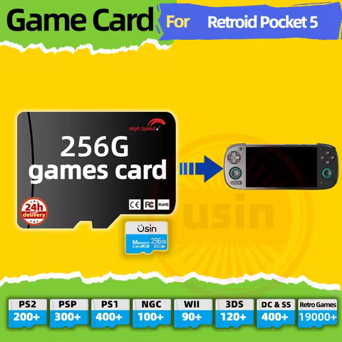 Game Card For Retroid Pocket 5 RP5 Pro Plus TF Retro Games PS2 PSP PS1 Android portable Handheld Gam
