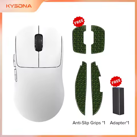 Kysona Aztec Red Wireless Gaming Mouse PAW3395 55g Ultra-Light 26000DPI 6 Buttons 90 Million Optical