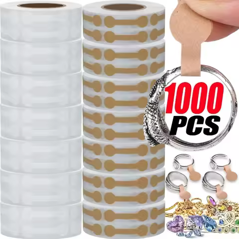 500/1000pcs Jewelry Price Tags Jewelry Tag Self Adhesive White Blank Price Tags for Necklace Earring
