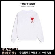 F5EX AM Sweatshirt - Pure Cotton, Embroidered Design, Soft Pastel Colors, Round Neck, Autumn/Winter