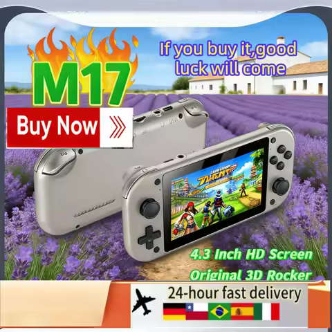 M17 Retro Handheld Video Game Console Open Source Linux System 4.3 Inch IPS Screen Portable 64GB Gif