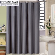 Dark Gray Polyester Shower Curtain Waterproof Bathroom Curtains