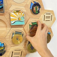 Simple Wooden Medal Rack Hexagonal Combination Medal Holder Medal Commemorative Display