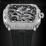BONEST GATTI Men's Automatic Mechanical Watch Classic Dragon Series Fashion Wristwatch Luminous Dial