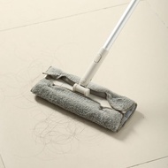 日本霜山 乾溼兩用平板拖把組(1桿+小款拖把頭+替換布1入)
