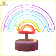 Rainbow Table Lamp With Holder Base LED Table Decoration For Children's Day, Mother's Day, Christmas, Valentine's Day, Birthday Parties Rainbow Desktop Lamp Gift