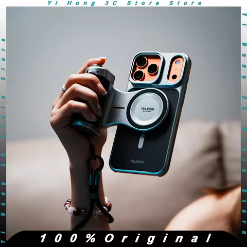 TELESIN Phone Camera Selfie Grip For iPhone17Pro/Max Bluetooth Remote Control Adapter Grip Handle Ho