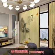Printed Bamboo Curtain Folding Sliding Door Home Partition Screen Living Room and Kitchen Shop Bamboo Curtain Sliding Door Hanging Curtain Door Curtain/Bamboo Curtain folding sliding door partition screen