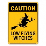 CIFbuy Vintage Halloween Metal Wall Decor Spooky Witch Sign Gift