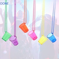 OONE 5Pcs Bachelorette Party Shot Glasses, Hanging Colorful Shot Glass on Beaded Necklace, Portable 