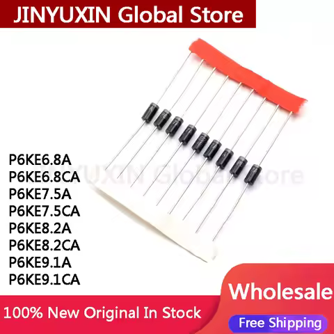 100Pcs P6KE6.8A P6KE6.8CA P6KE7.5A P6KE7.5CA P6KE8.2A P6KE8.2CA P6KE9.1A P6KE9.1CA In stock Wholesal