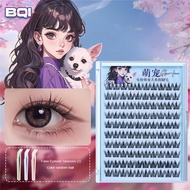 Kuesicr Bqi Self-adhesive False Eyelashes Single Cluster Fine Stem Eyelash Extension Glue-free