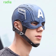 Radiantzap Captain America Hat, Superhero With Chin Cover Captain America Cosplay Costume, Latex Jus