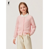 POLOWALK Girls' Knitwear 2026 New Product Children's Clothing Small Fresh Round Neck Long-Sleeved Ca