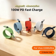 KAIYUE 1M/2M 100W nylon braided  type c to type c fast charging magnetic absorption  cable for Vivo 