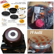 SHP -OXFORD RIO 3 In 1 NonStick Multi Kadai Idly 10/14/16 Idli MakerMulti SteamerPot NonStick PanCoo