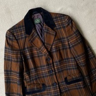 英國古著 vintage | J.C. TWIDD | 義大利製 100%羊毛面料 毛料 高質感 格紋 西裝 外套 大衣
