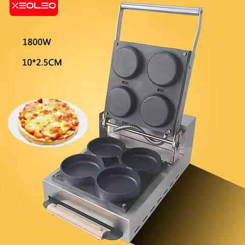 XEOLEO Commercial Pizza Maker 1800W Crepe Maker Pizza Maker 4 Mini Pizza Machine Multifunctional Piz