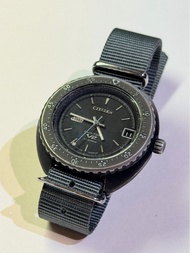 1970‘S Citizen Blackie Custom V2 Automatic Watch With CWC Military Grey Watch Strap (Brand New)