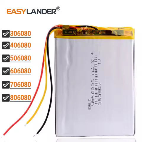 3lines 406080 306080 506080 606080 706080 806080 3.7V 3000mAh Lithium polymer Battery For reader Ony