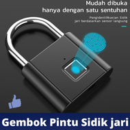 Pengaman Pintu rumah kunci gembok rumah pagar anti maling sidik jari otomatis modern Fingerprint aks