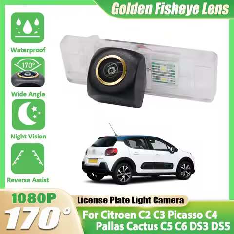 170 Degree 1080x720P HD Waterproof Car Vehicle Rear View Reverse Camera For Citroen C2 C3 Picasso C4
