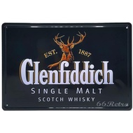 Glenfiddich Single Malt Scotch Whisky Retro HD Metal Tin Sign Wall Decorative Sign