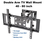 CP602 40 to 80 Inch Extendable Full Motion Adjustable Double Arm Tilt TV Wall Bracket Holder Mount 2