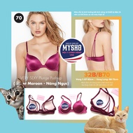 [Size 32B/B70 - 70] Very Sexy Plunge High Quality Women's Bra, Breast Enhancement - Velvet Maroon