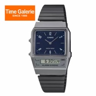 CASIO VINTAGE AQ-800EB-2A BLACK STAINLESS STEEL BAND ANALOG-DIGITAL UNISEX WATCH