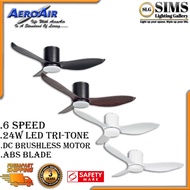 AEROAIR AA335 ceiling fan with 24W LED Tri Color / DC motor