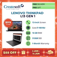 Refurbished Lenovo ThinkPad L13 Gen1 i7 / 16GB RAM / 512GB SSD / Business Laptop / Win11 [FREE DELIV