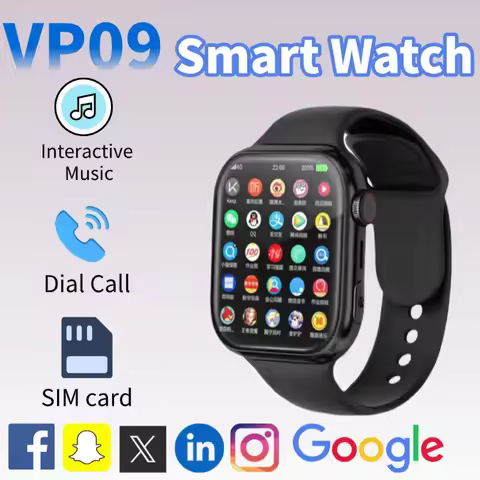 2025 VP09 Smartwatch Dual 4G 5G Android OS with Google Services GPS WiFi Rotating 8MP Camera Waterpr