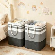 75L Gradient Gray Foldable Laundry Hamper, Freestanding Laundry Basket With Carry Handles, Large Cap