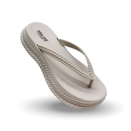 Rumahkaki - Sandal Jepit Motif Anyam Kepang Hilos 23014L Sendal Japit Wanita Karet Jelly Tinggi 3cm