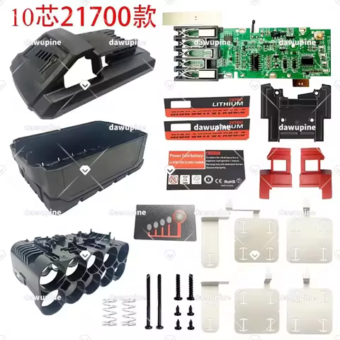 10x21700 Battery Plastic Case with PCB Charging Protection Board Box Shell For Milwaukee m18 18V 8Ah